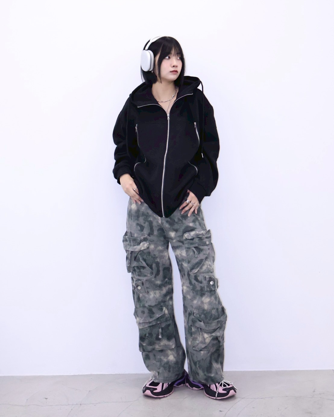 カモフラワークデニムパンツ K1096