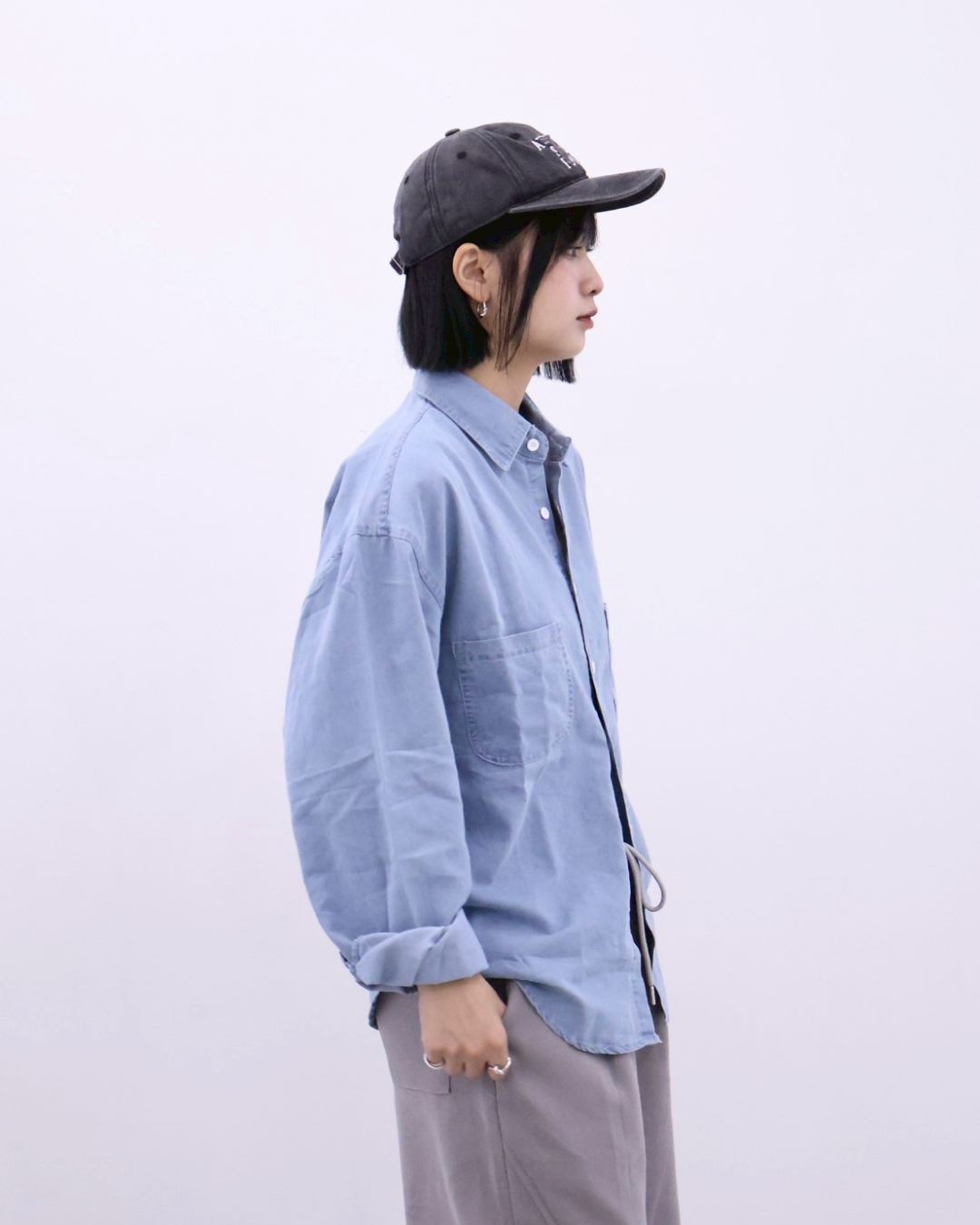 ウォッシュデザインデニムシャツ K1102