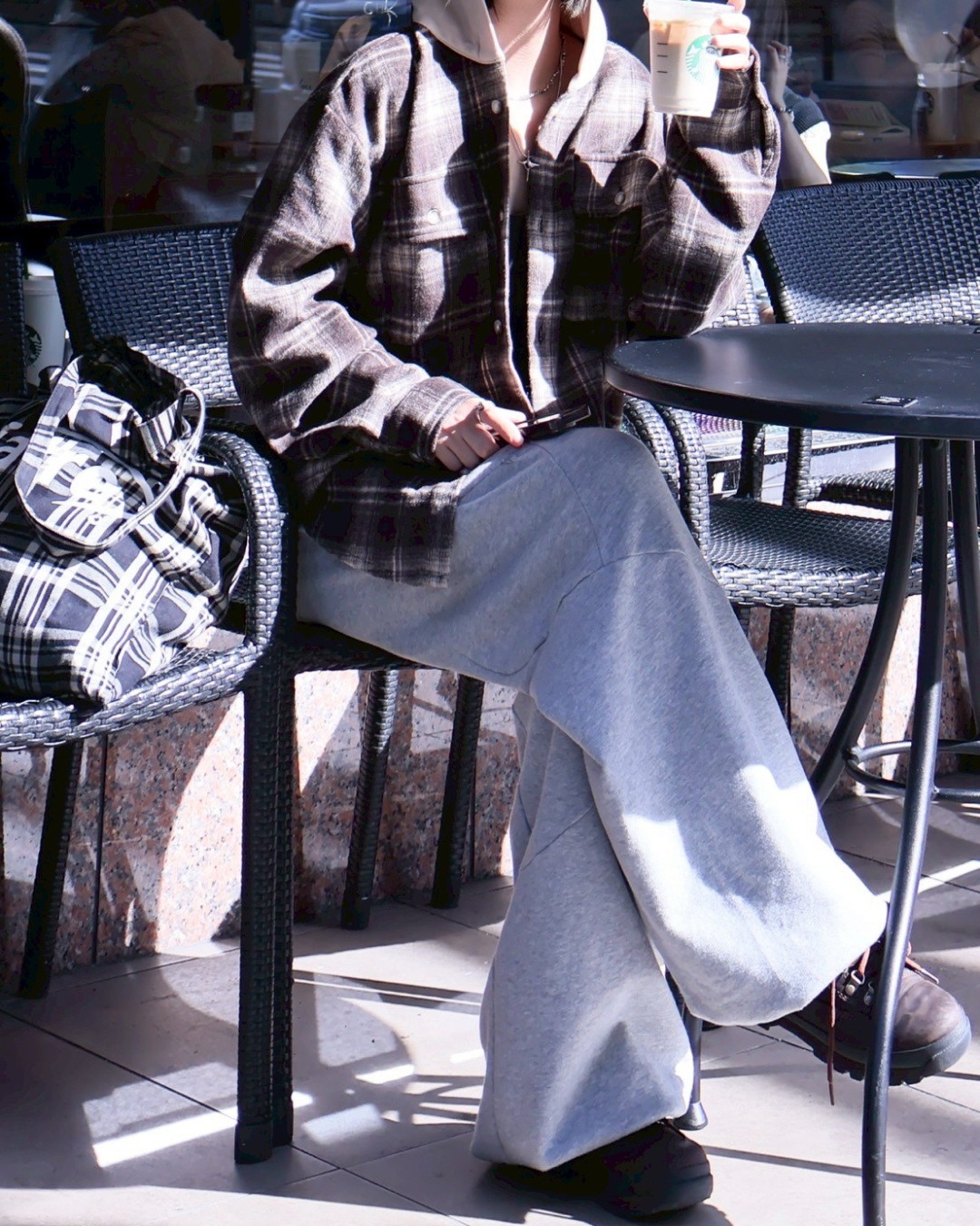 フードチェックシャツジャケット K1111