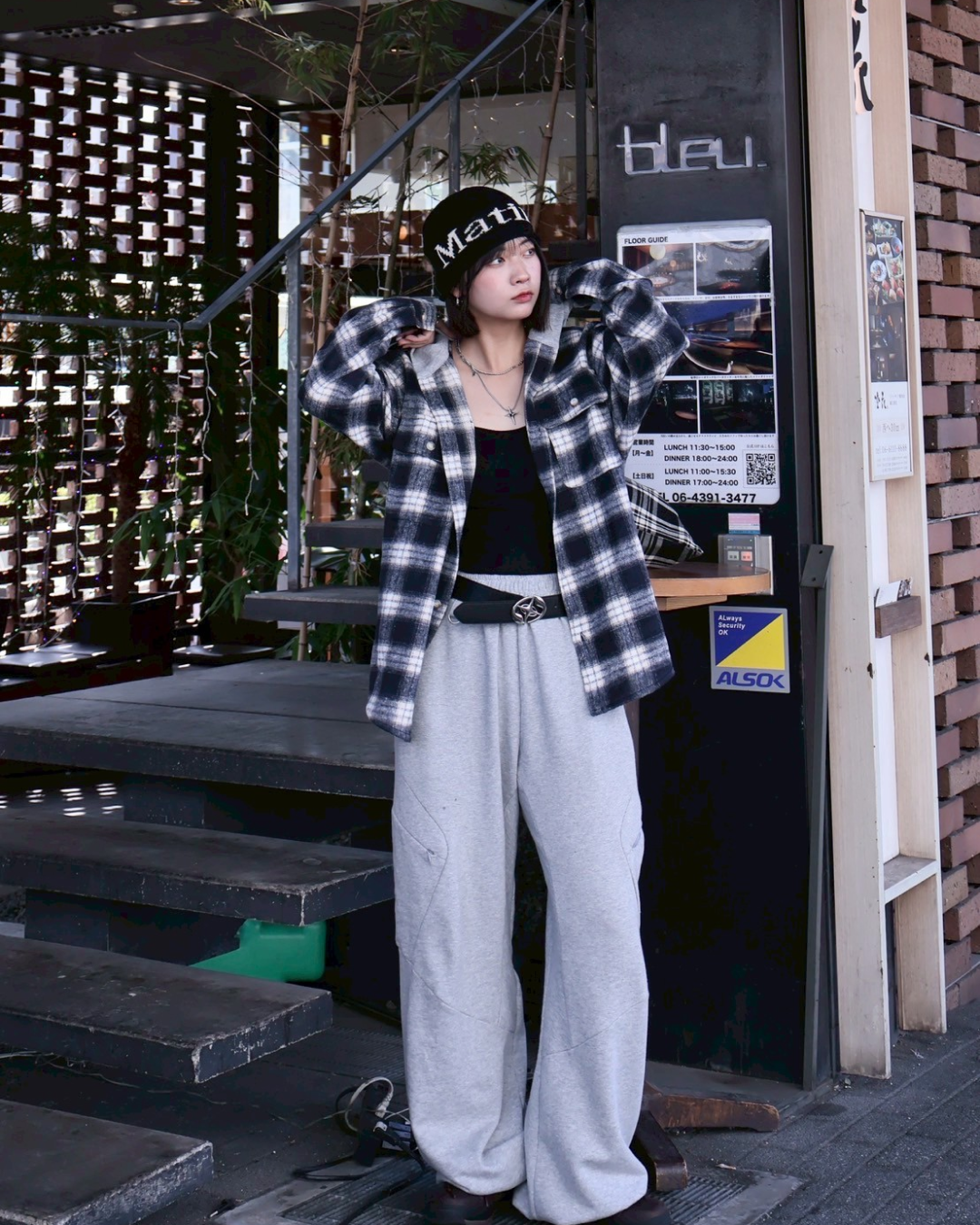 フードチェックシャツジャケット K1111