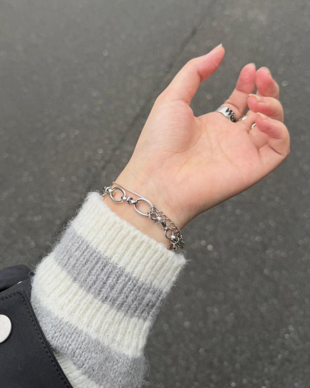 オーバルリンクチェーンブレスレット K3053