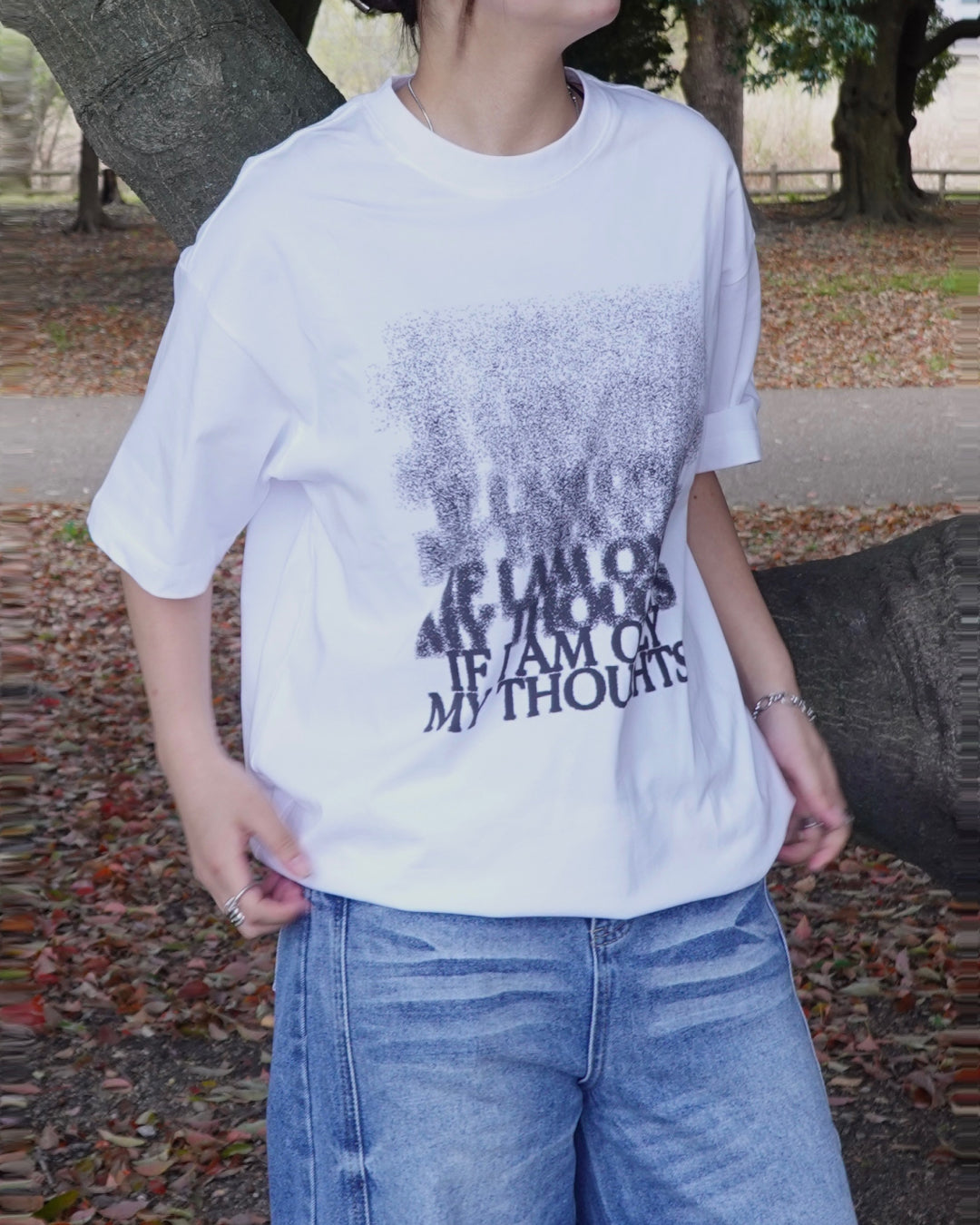 グラフィックプリントルーズTシャツ K3136