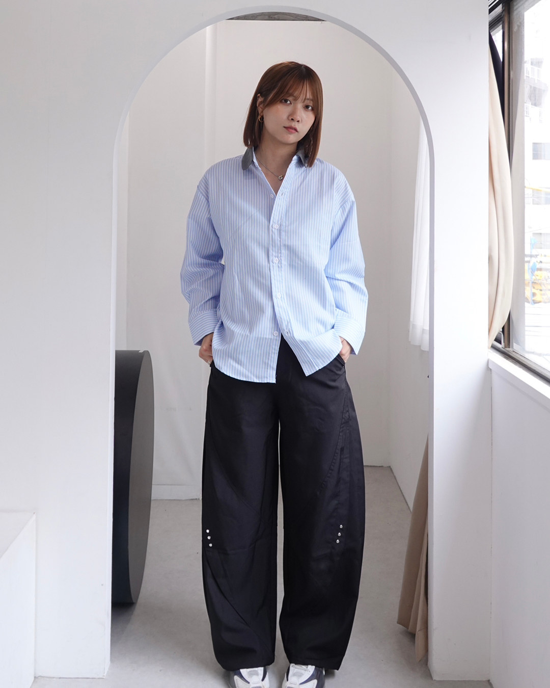 【再販】スタッズデザインワイドパンツ K0374