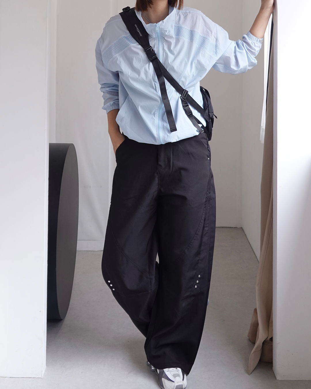 【再販】スタッズデザインワイドパンツ K0374