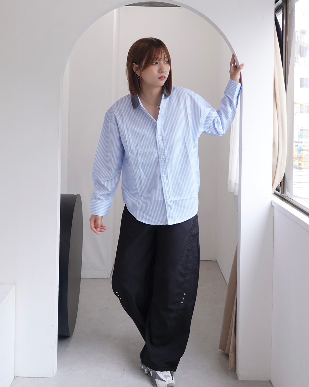 【再販】スタッズデザインワイドパンツ K0374