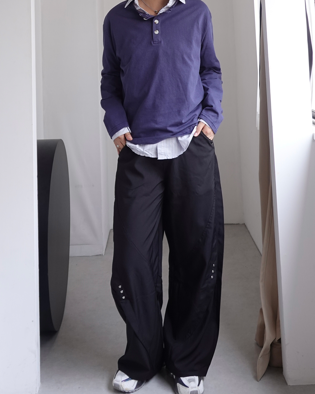 【再販】スタッズデザインワイドパンツ K0374