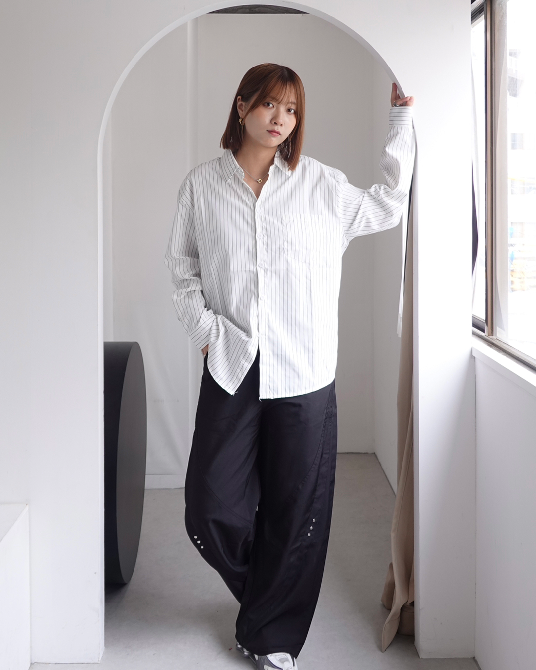 【再販】スタッズデザインワイドパンツ K0374