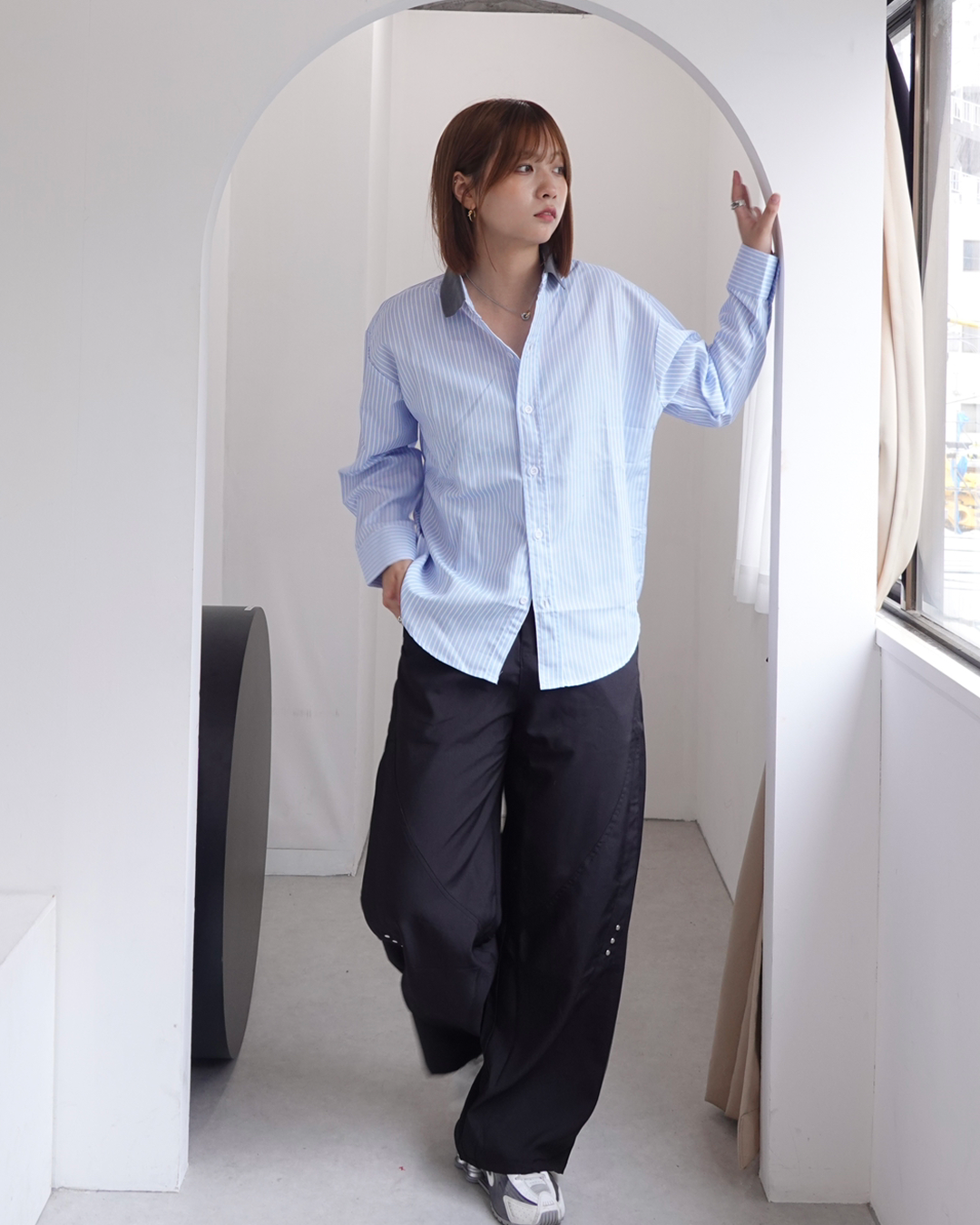 【再販】スタッズデザインワイドパンツ K0374