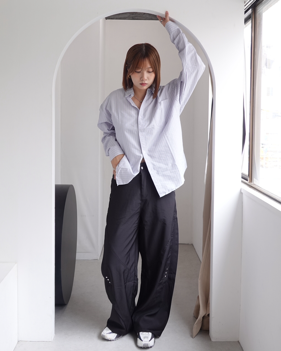 【再販】スタッズデザインワイドパンツ K0374