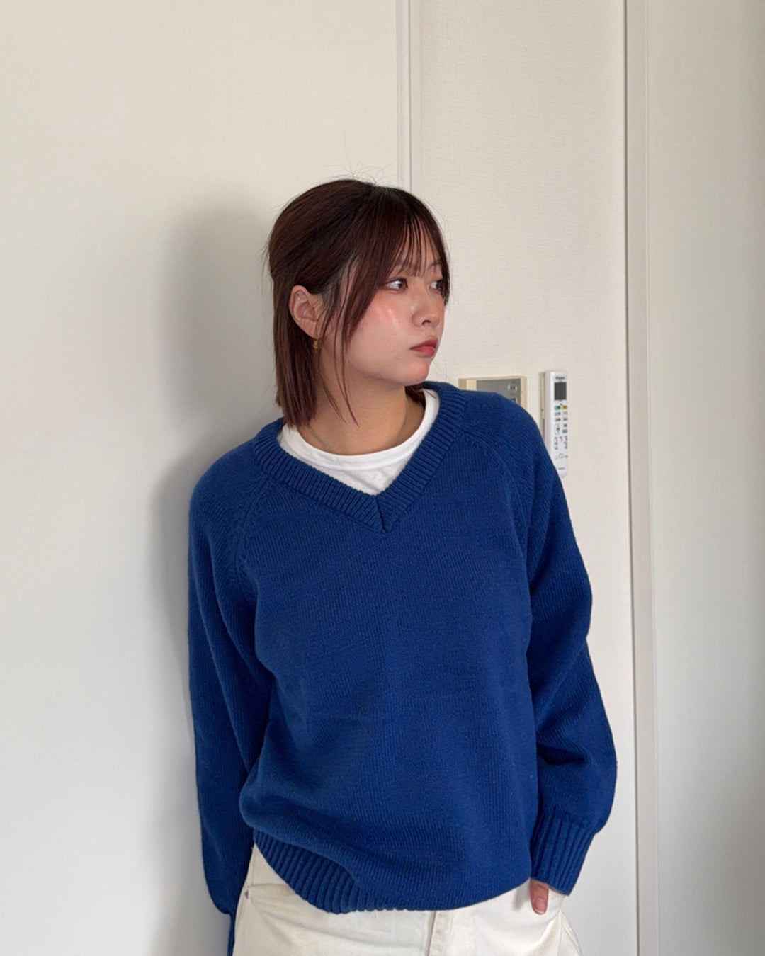 Vネックプルオーバーニット K3604