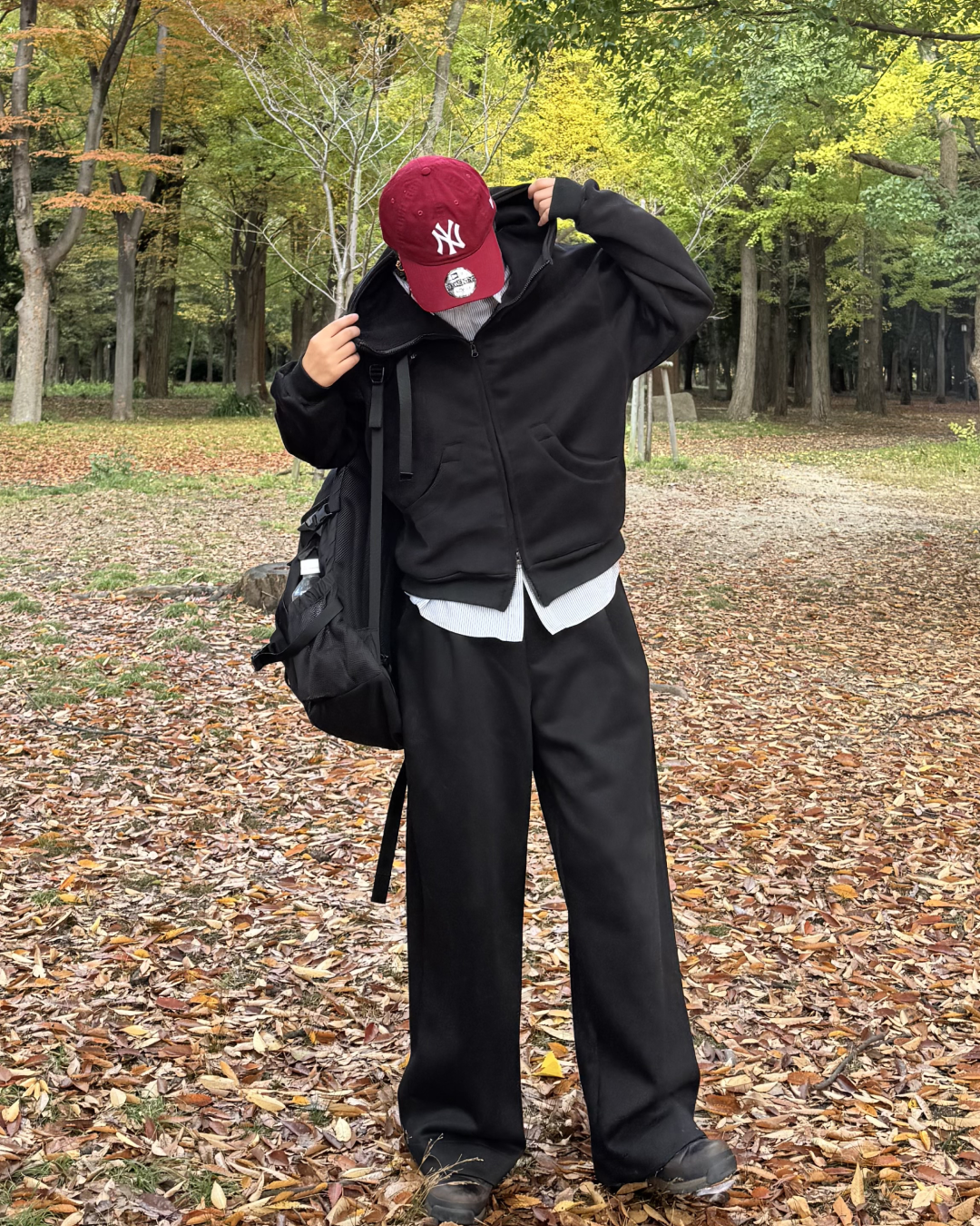 【即納】スタンドカラーフードパーカー K5013