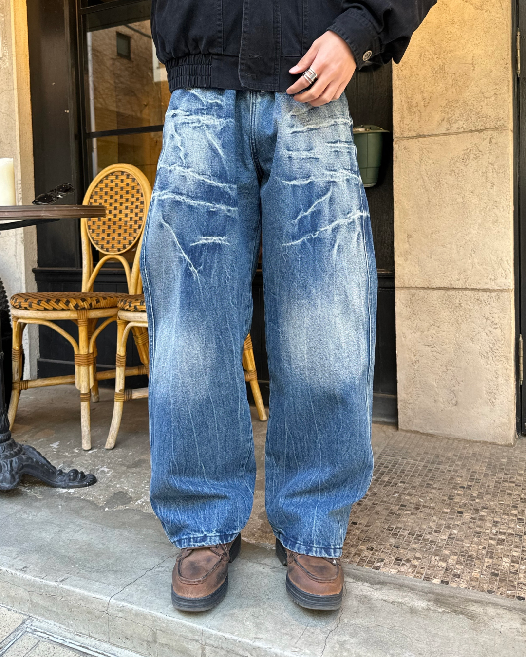 ダメージストレートデニム KA0144