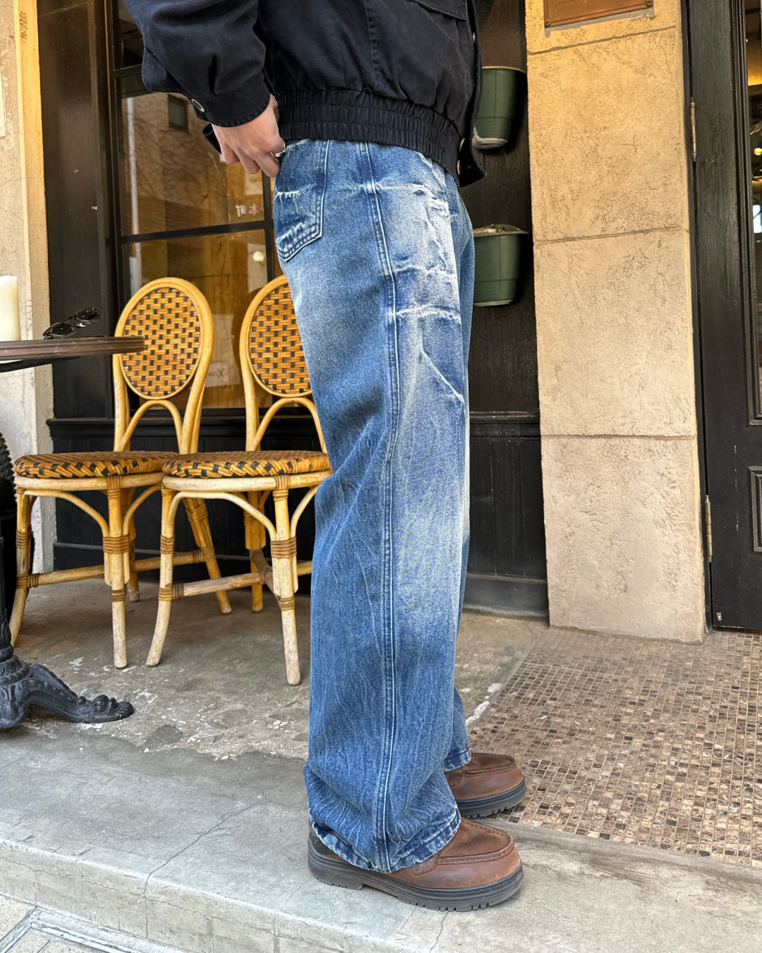 ダメージストレートデニム KA0144