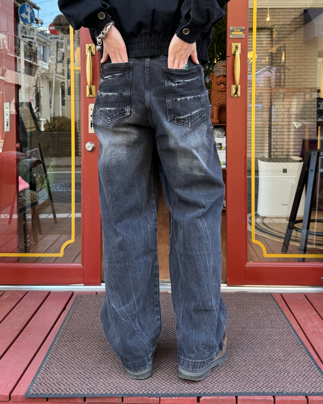 ダメージストレートデニム KA0144