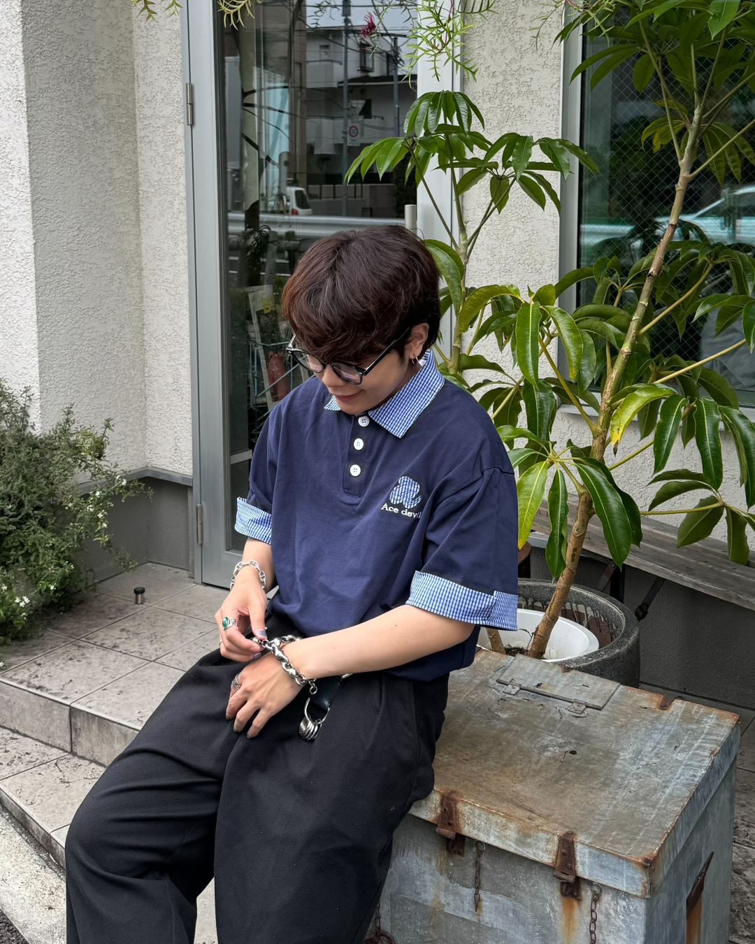 チャックボタンシャツ KA1044