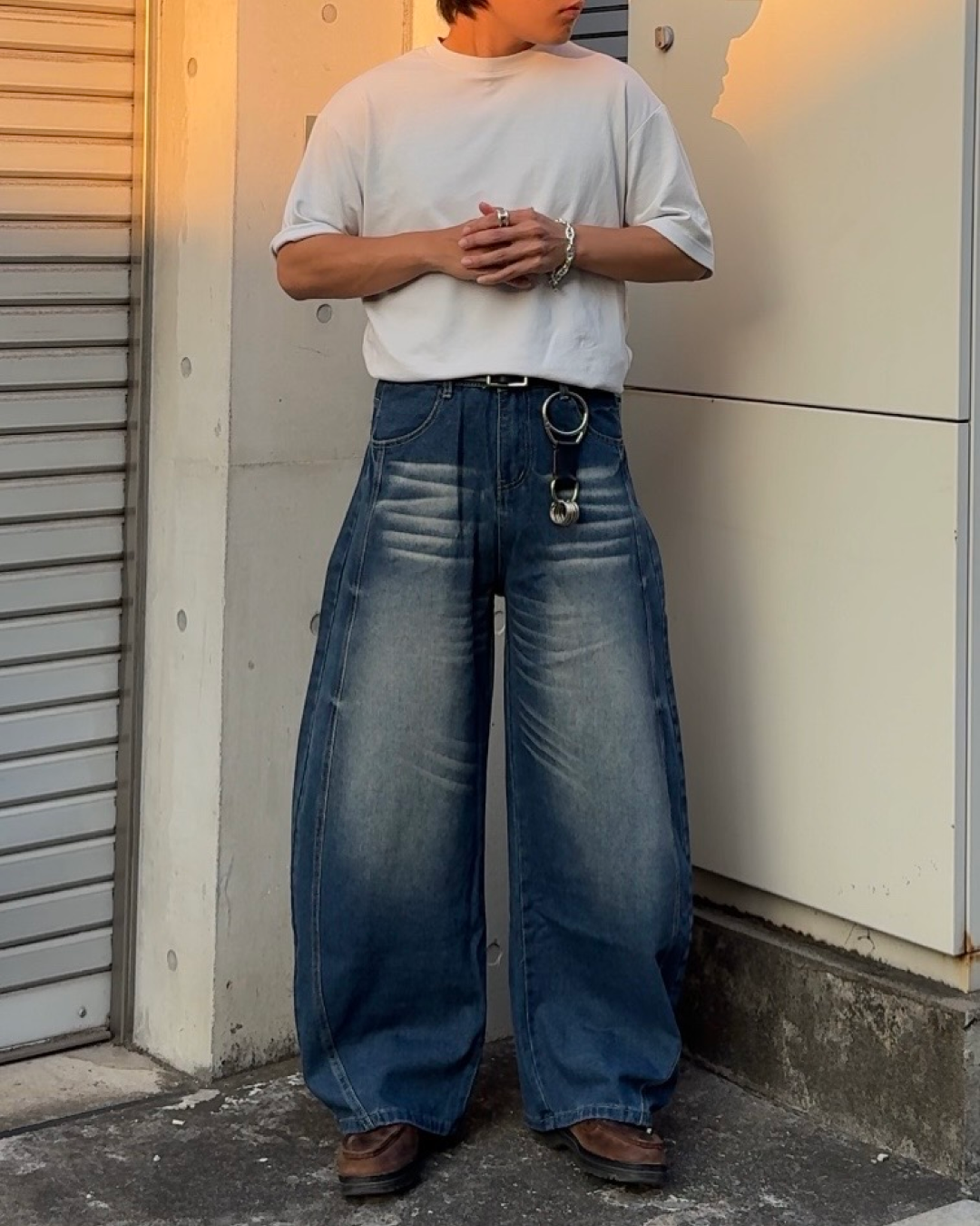 レトロウォッシュワイドレッグパンツ KA1119