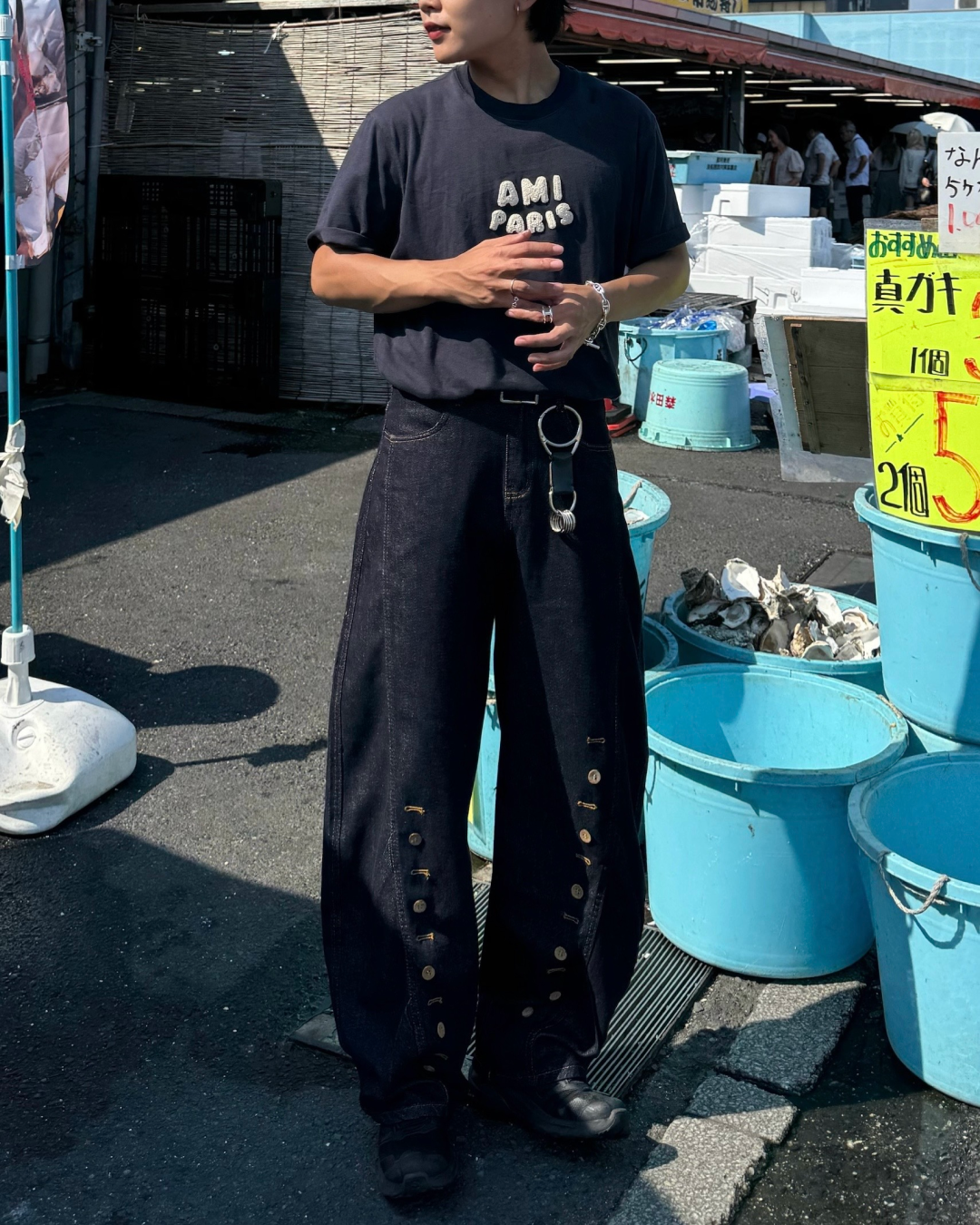フロントボタンバルーンデニムパンツ KA1190