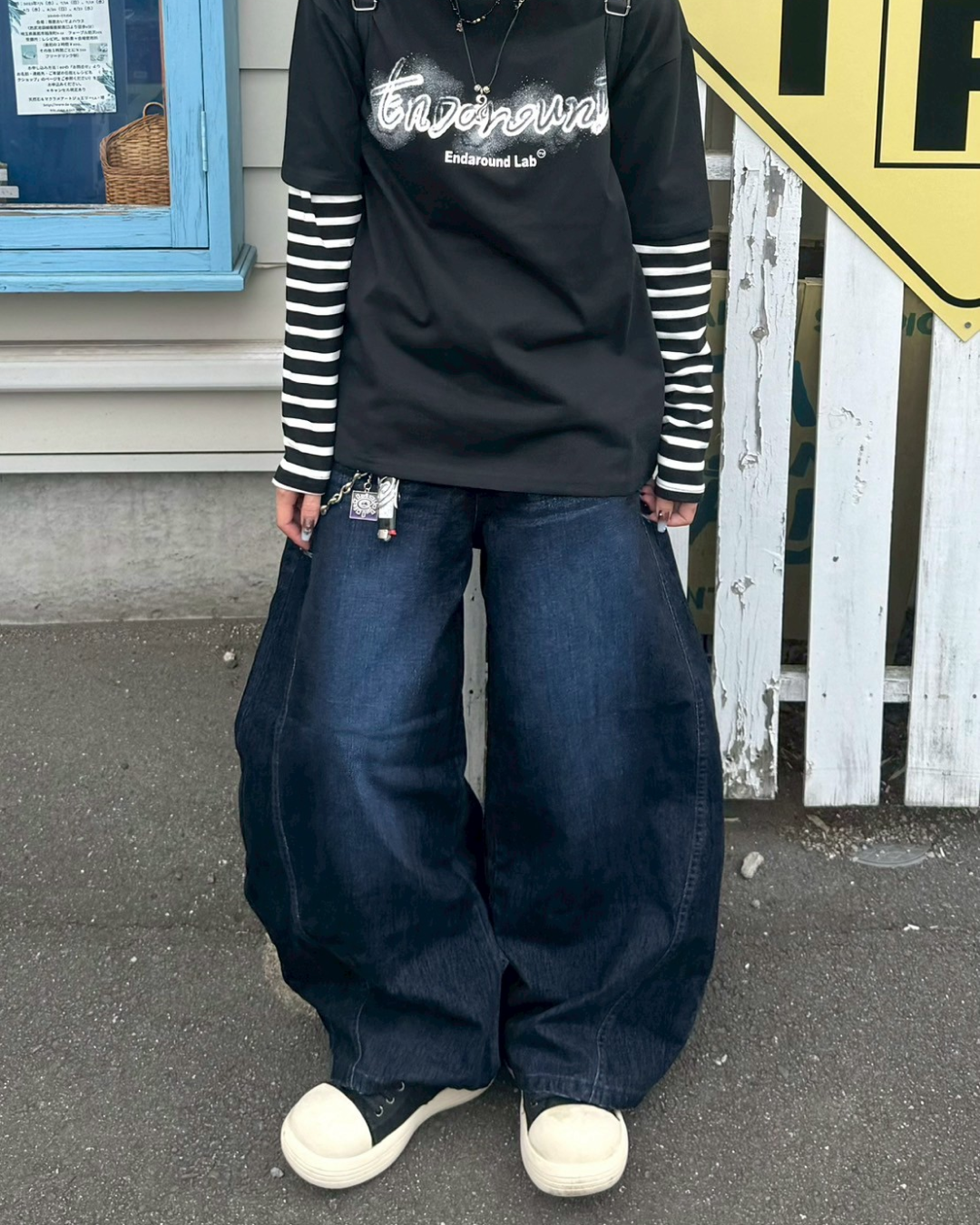 ボーダーレイヤードTシャツ KM1235