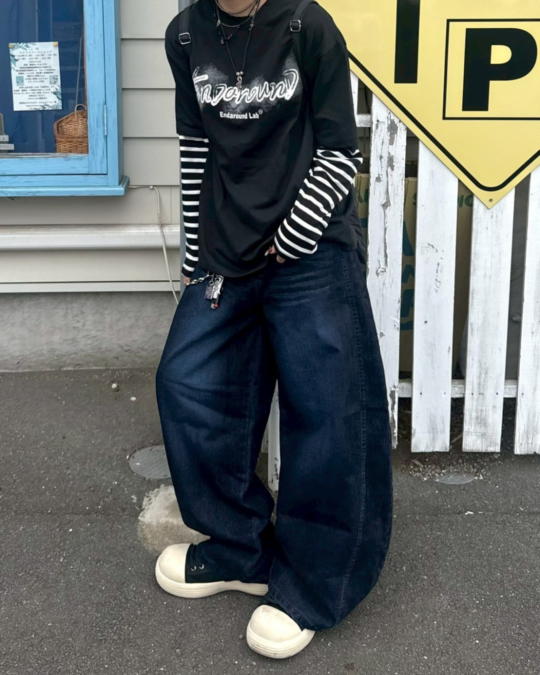 ボーダーレイヤードTシャツ KM1235