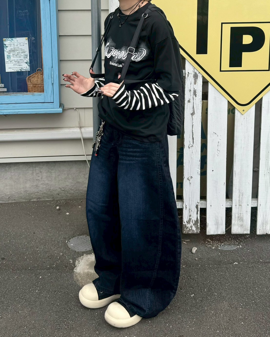ボーダーレイヤードTシャツ KM1235