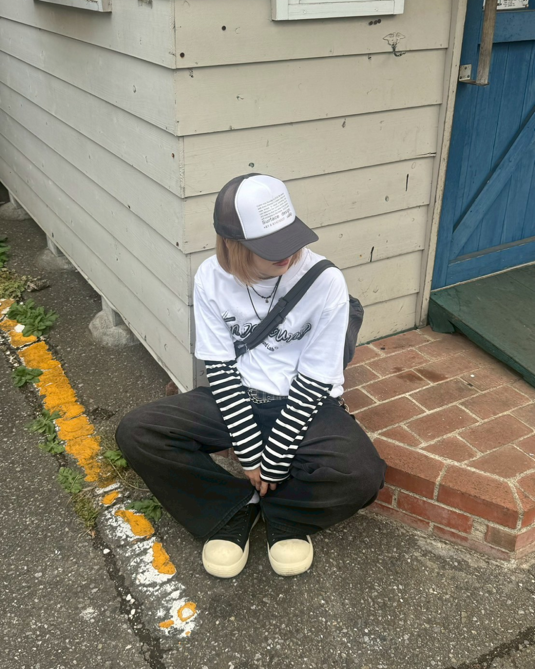 ボーダーレイヤードTシャツ KM1235