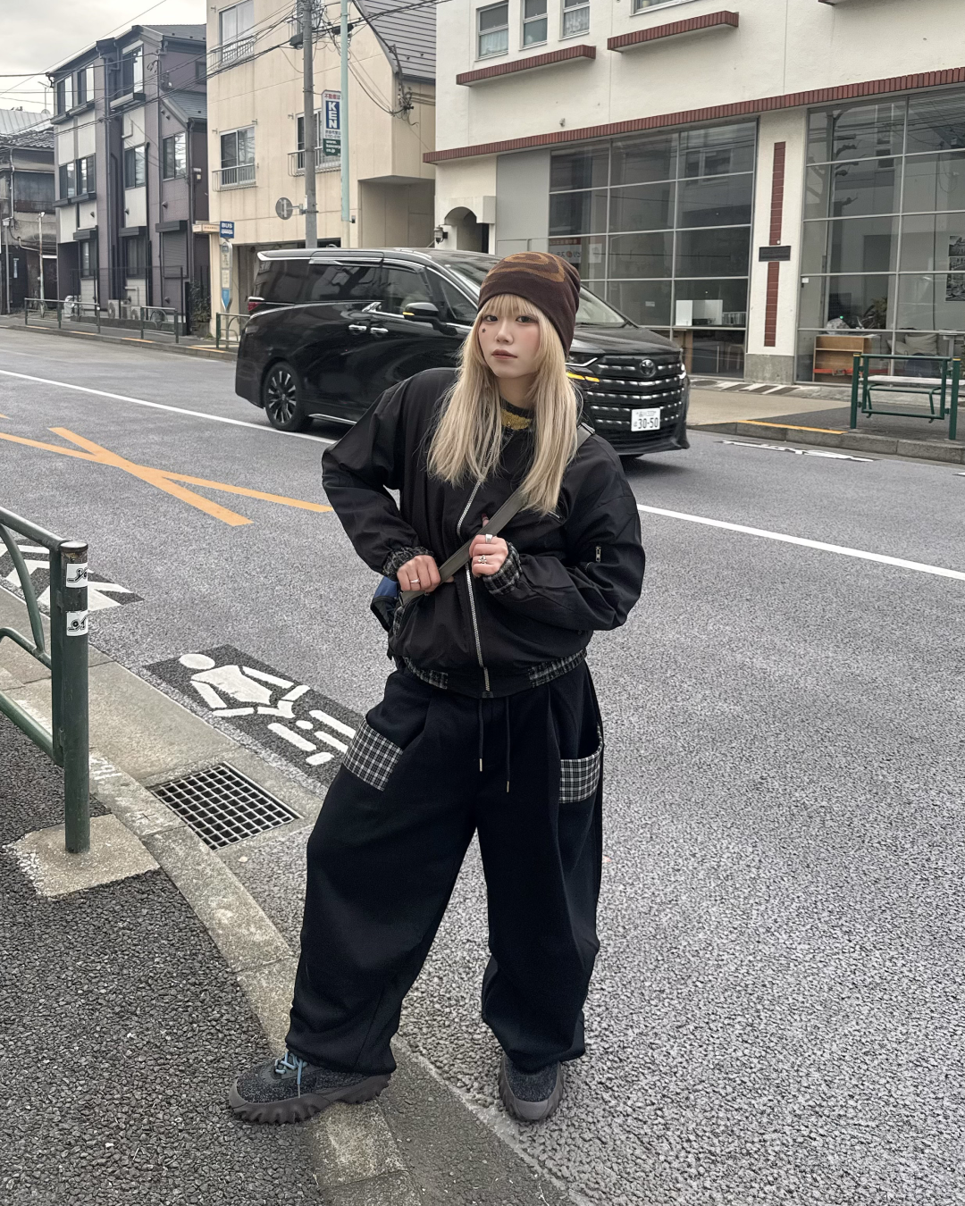 チェックナイロンジャケット KM1246