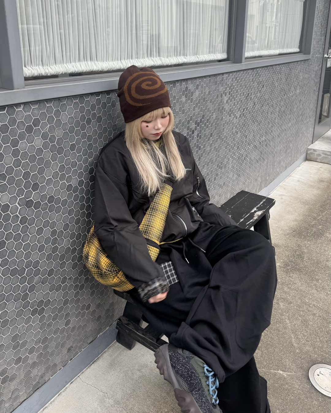 チェックナイロンジャケット KM1246