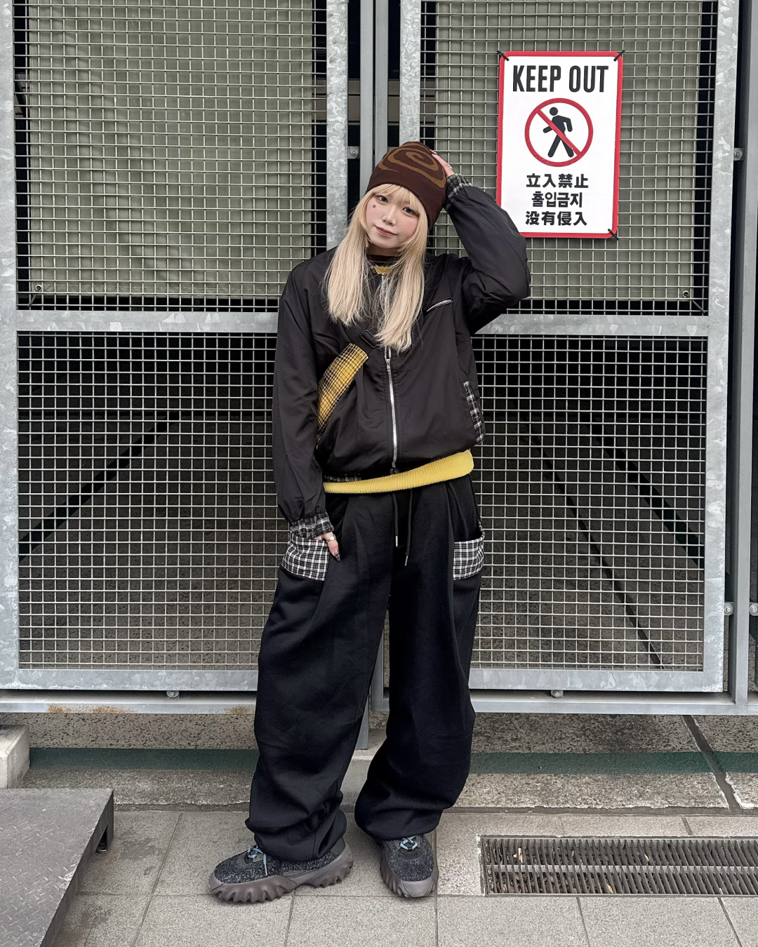 チェックナイロンジャケット KM1246