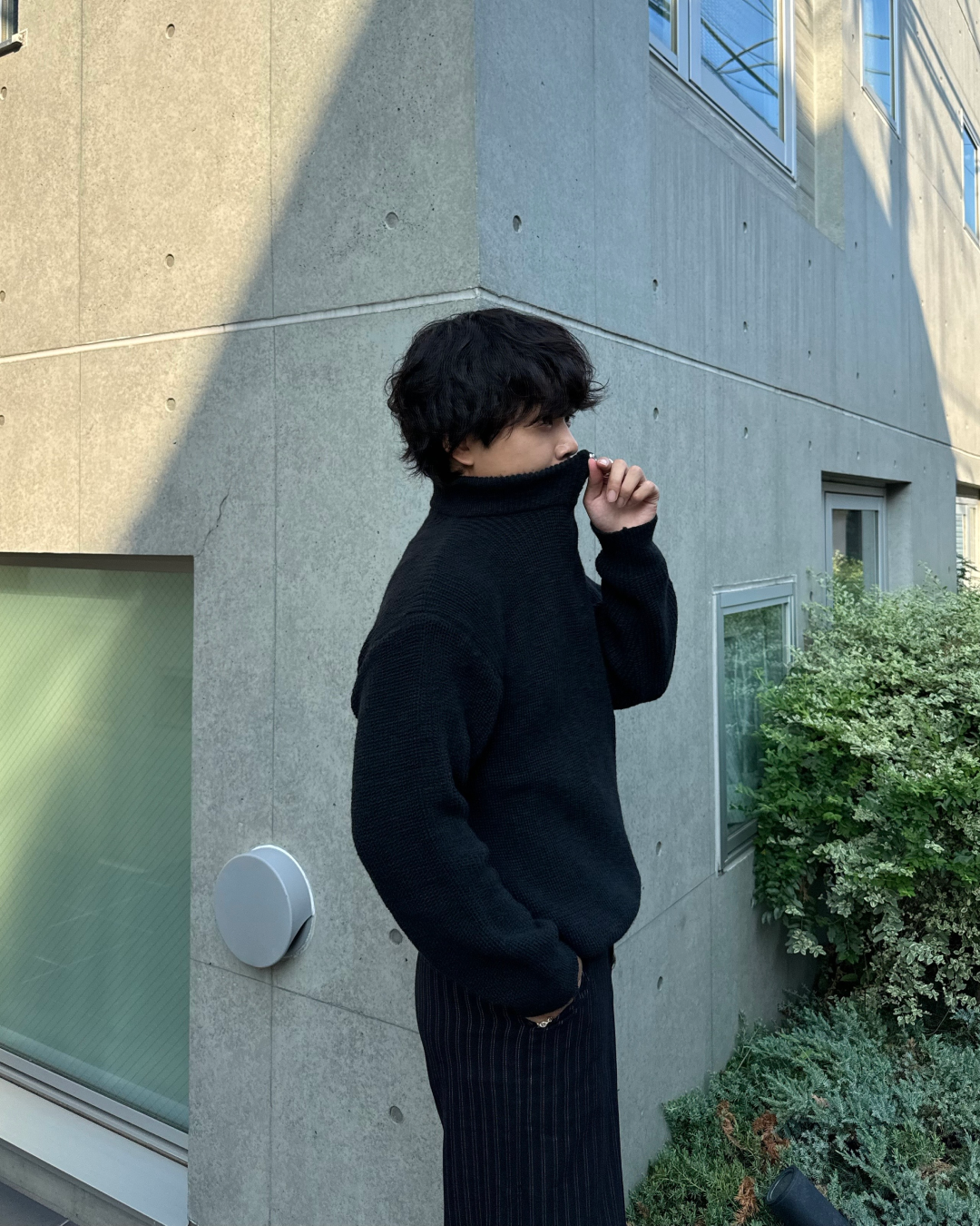 ハーフジップタートルネックニット KA1287