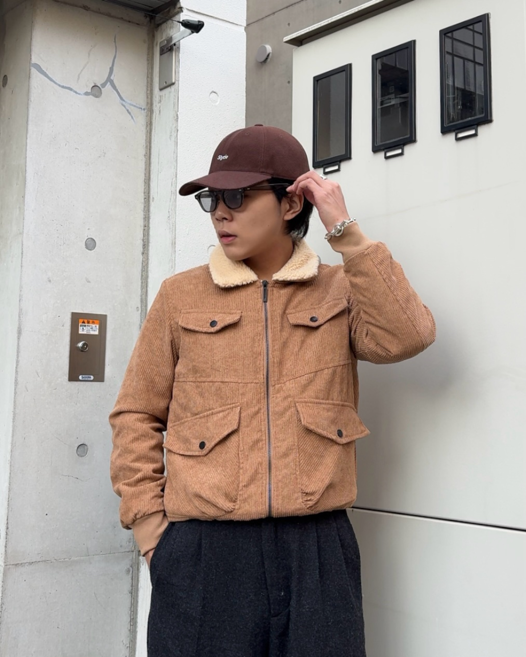 コーデュロイ襟ボアジャケット KA1326