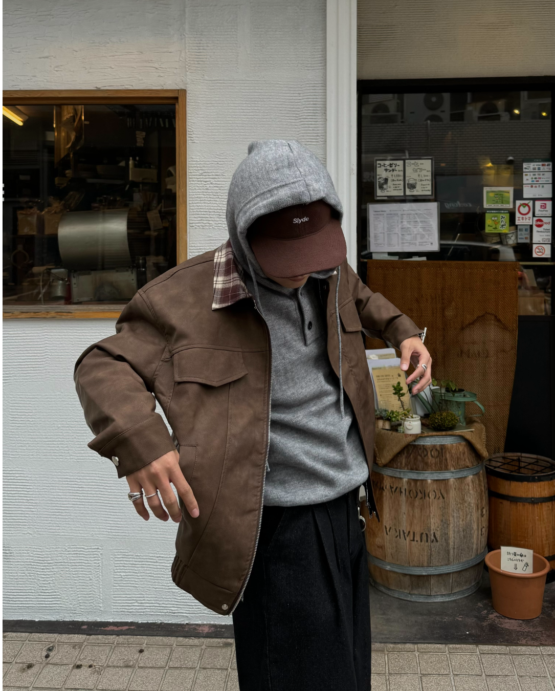 【即納】襟チェックレトロジャケット KA5011