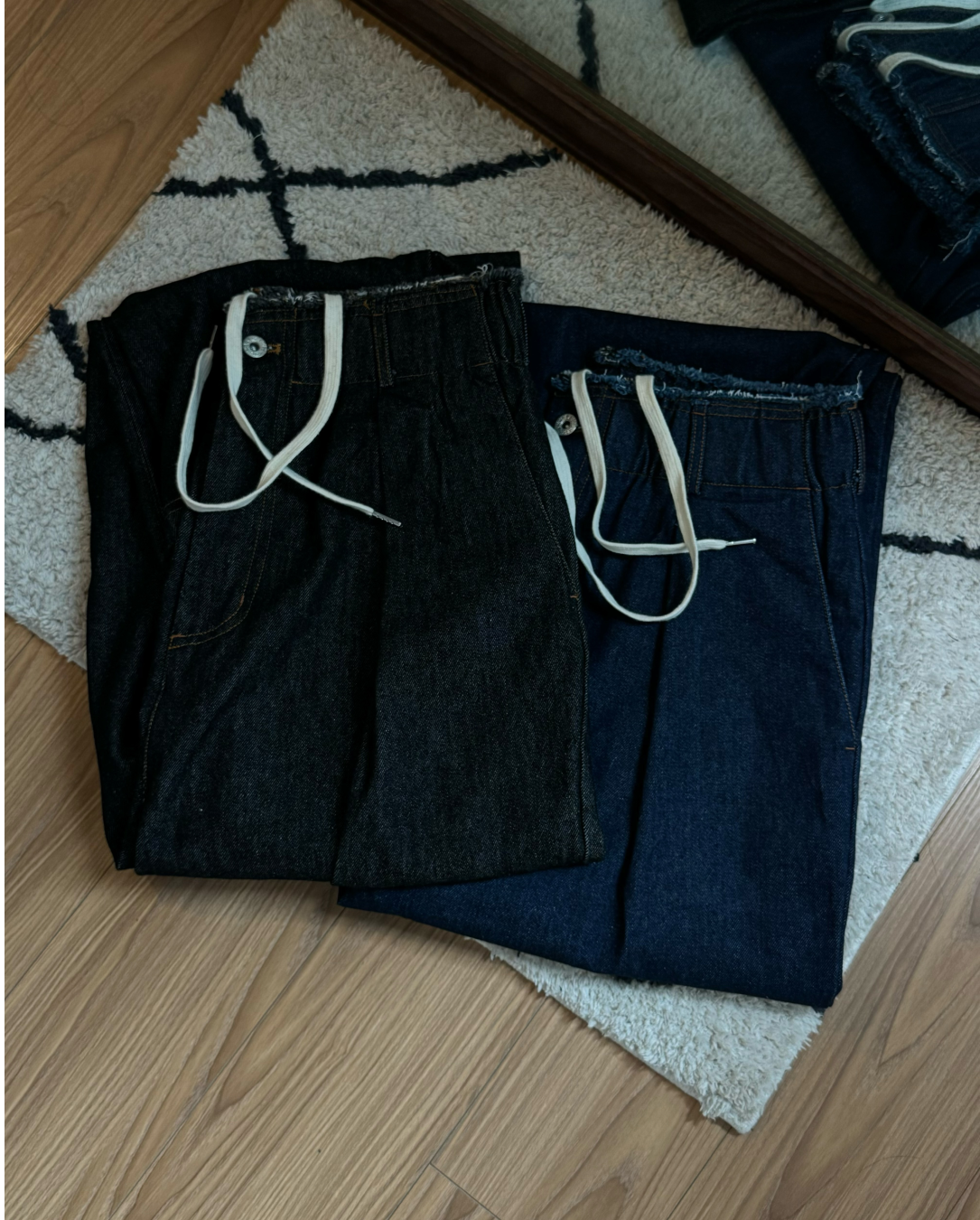 【即納】フリンジデニムパンツ KA5015