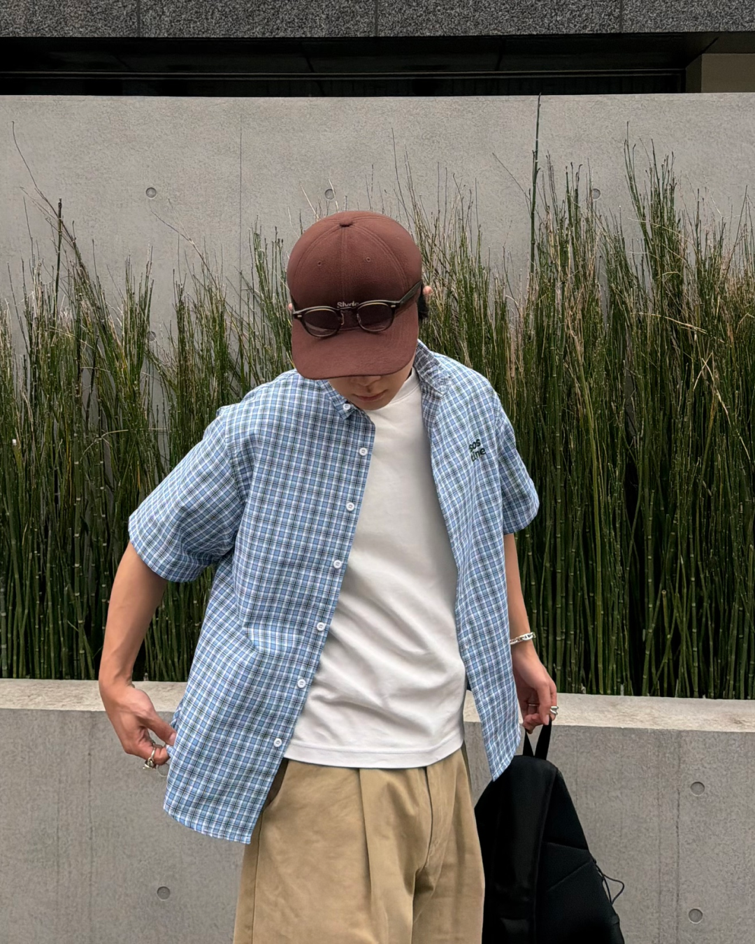 レトロチェック半袖シャツ KA7196