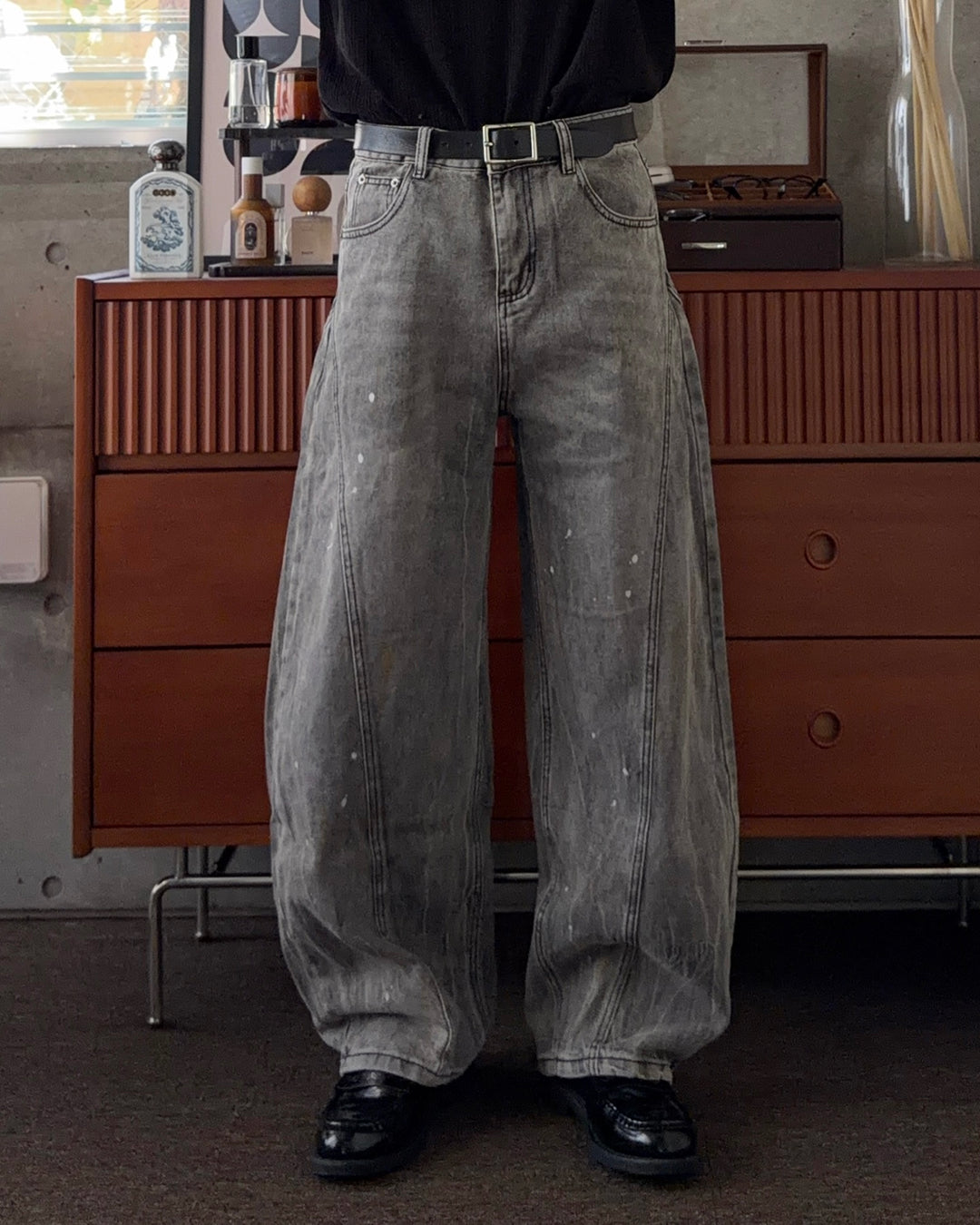 ペイントウォッシュワイドデニム KA7604