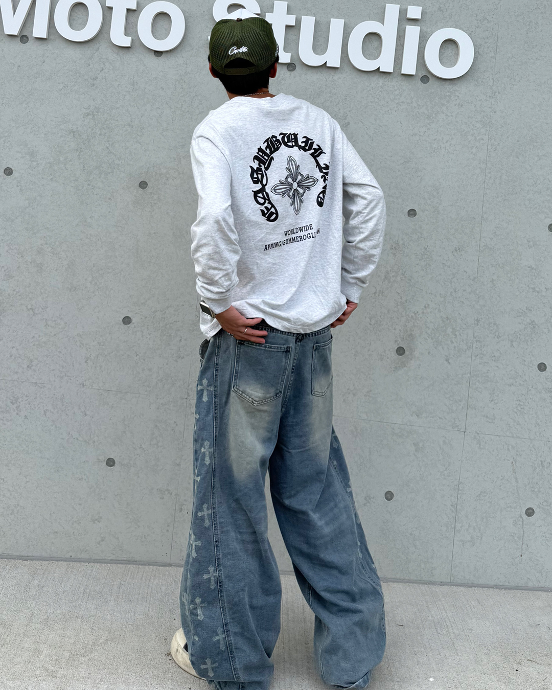 クロスグラフィックロングスリーブT KB0001