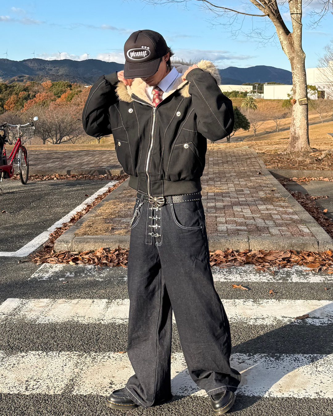 フックワイドデニムパンツ KB0014
