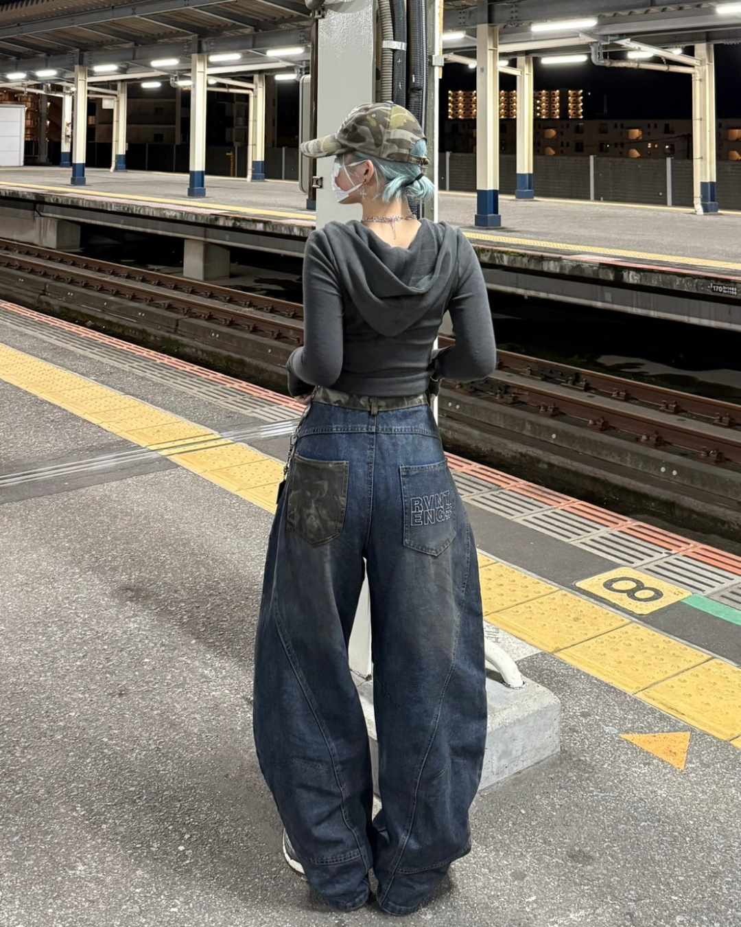 迷彩ポケットデニムパンツ KC0006