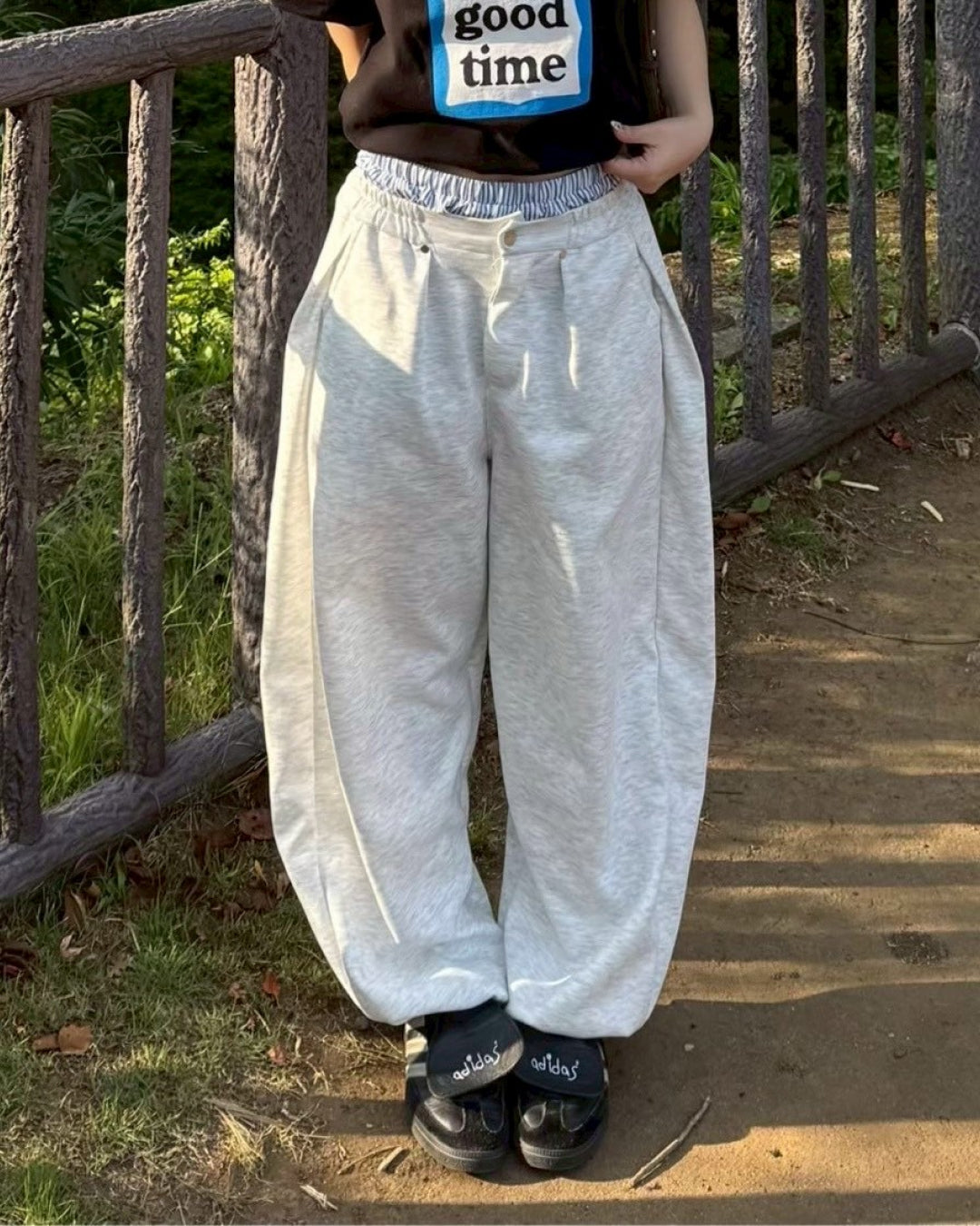 タックデザインスウェットパンツ KC0174