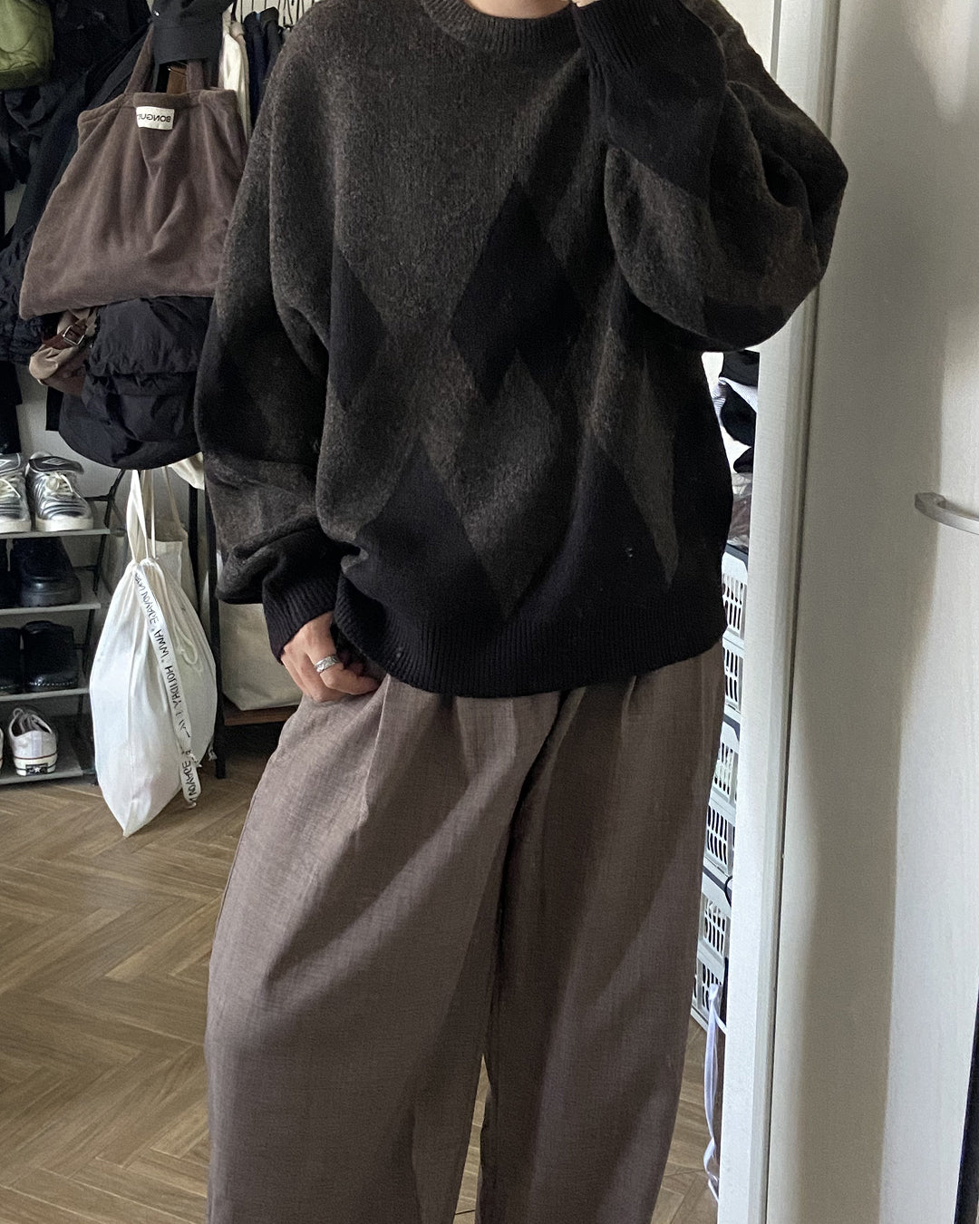 リネンライクワイドストレートパンツ KJ0017