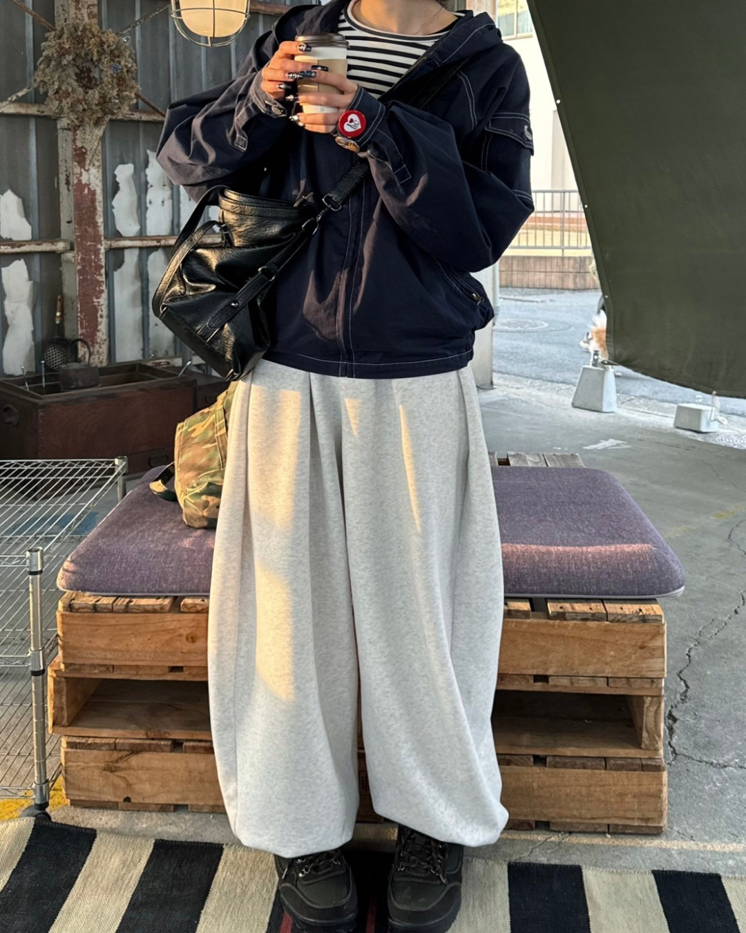 ウエストタックスウェットパンツ KM0008