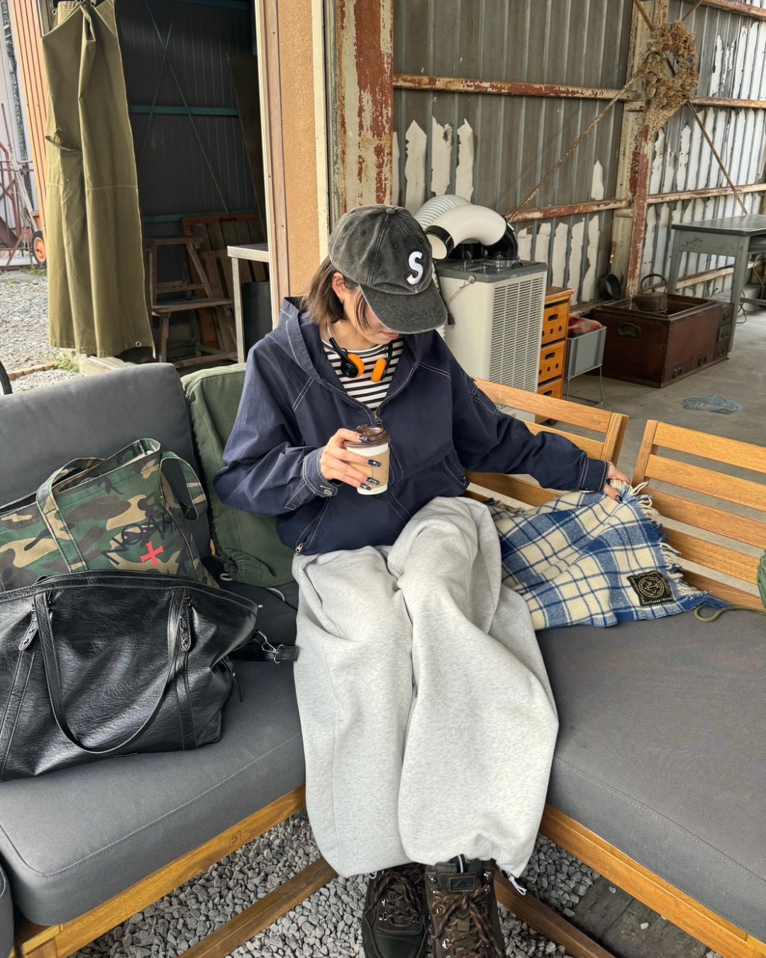 ウエストタックスウェットパンツ KM0008