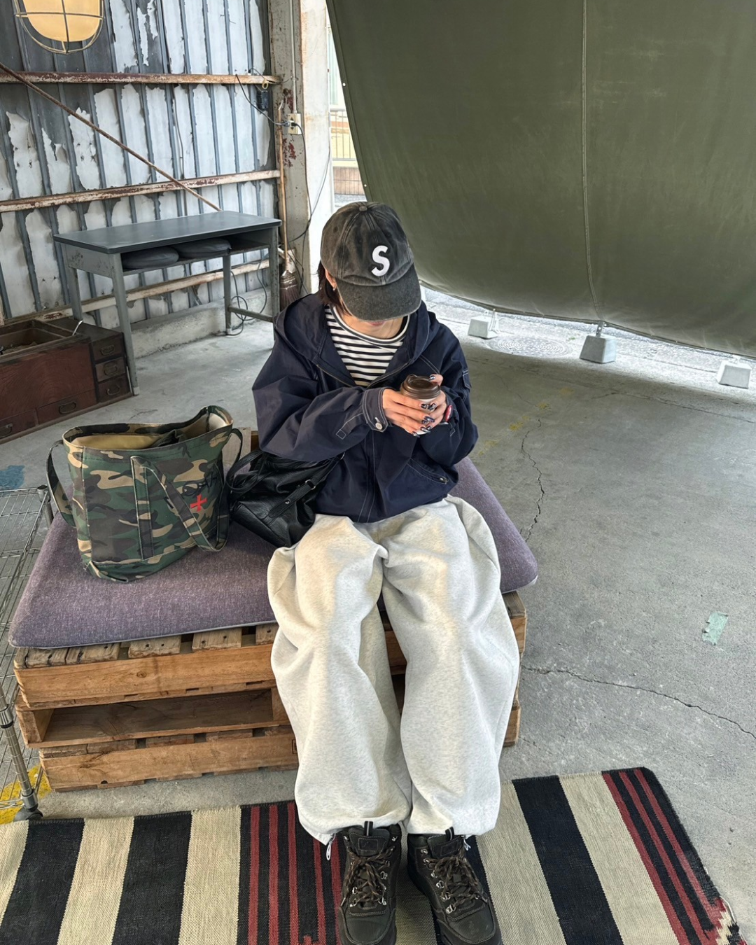 ウエストタックスウェットパンツ KM0008