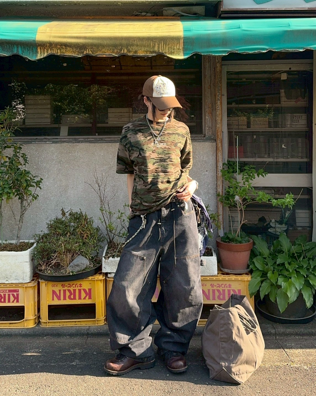 ダメージ迷彩Tシャツ KM1006