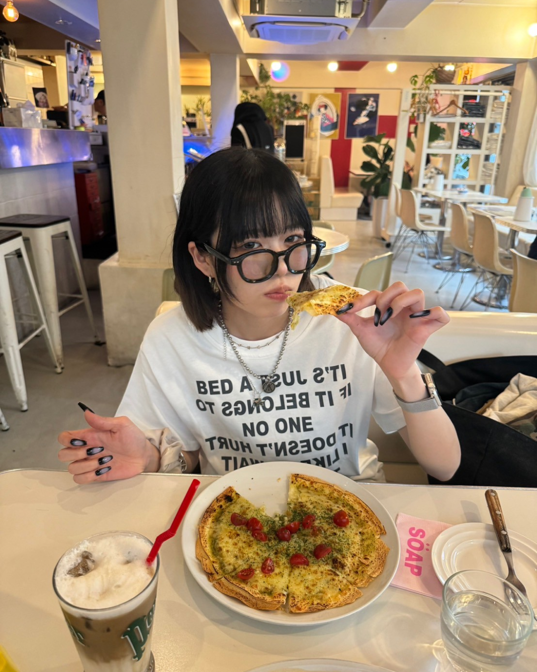 レタリングプリントTシャツ KM1011