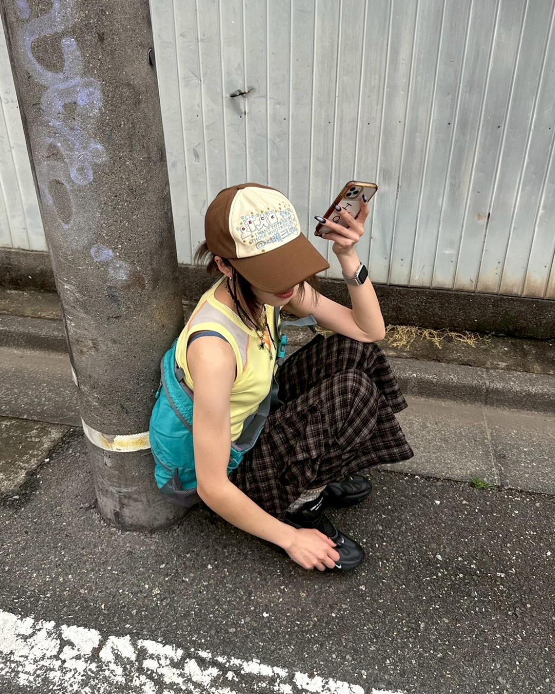 チェックミディアムカーゴパンツ KM1016