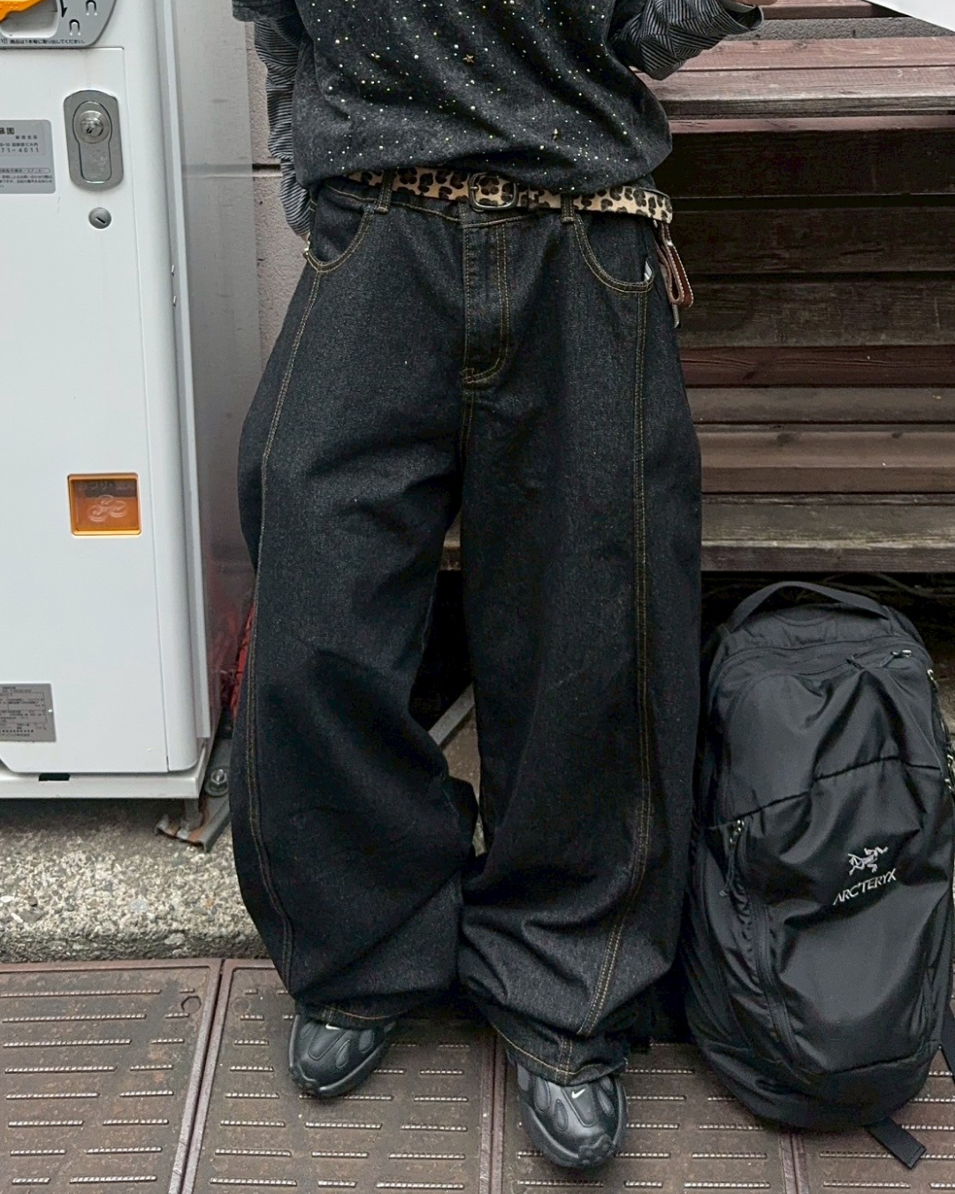 レトロステッチバレルレッグデニム KM1098