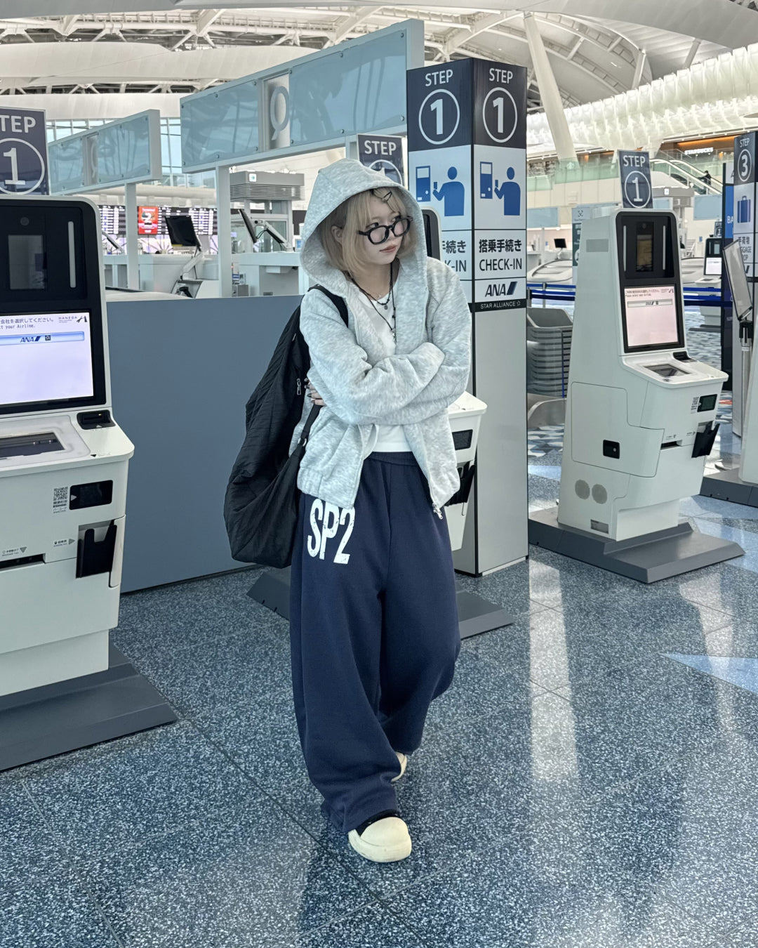 デザインダブルジップパーカー KM1215