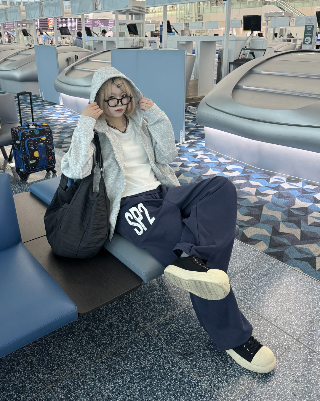 デザインダブルジップパーカー KM1215