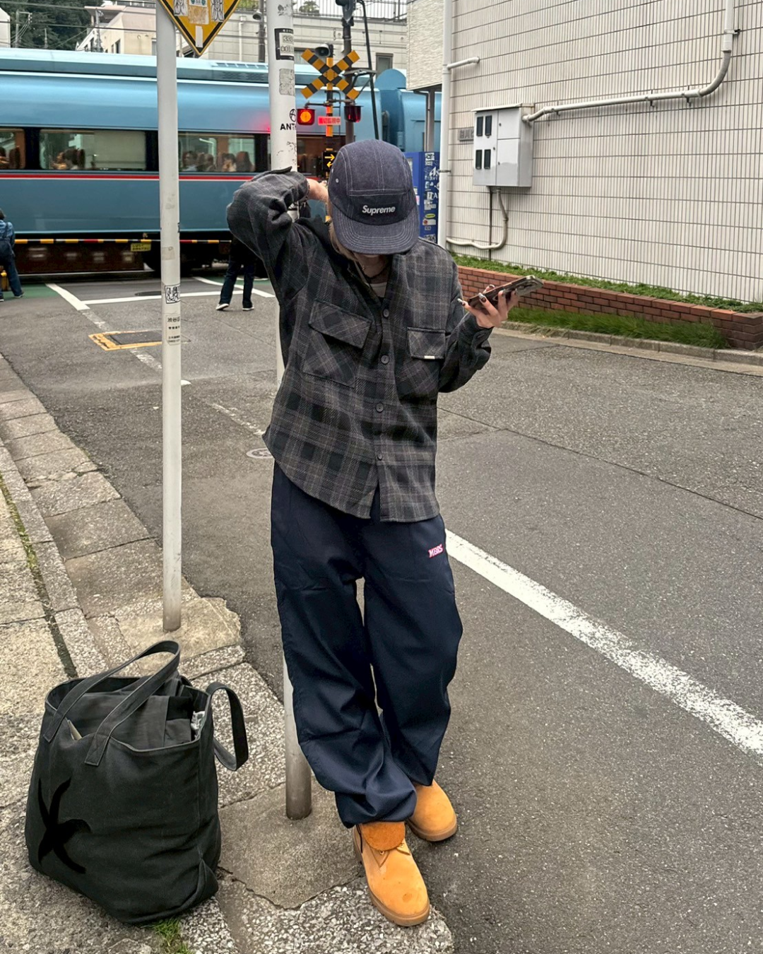 レイヤードナイロンパンツ KM1217