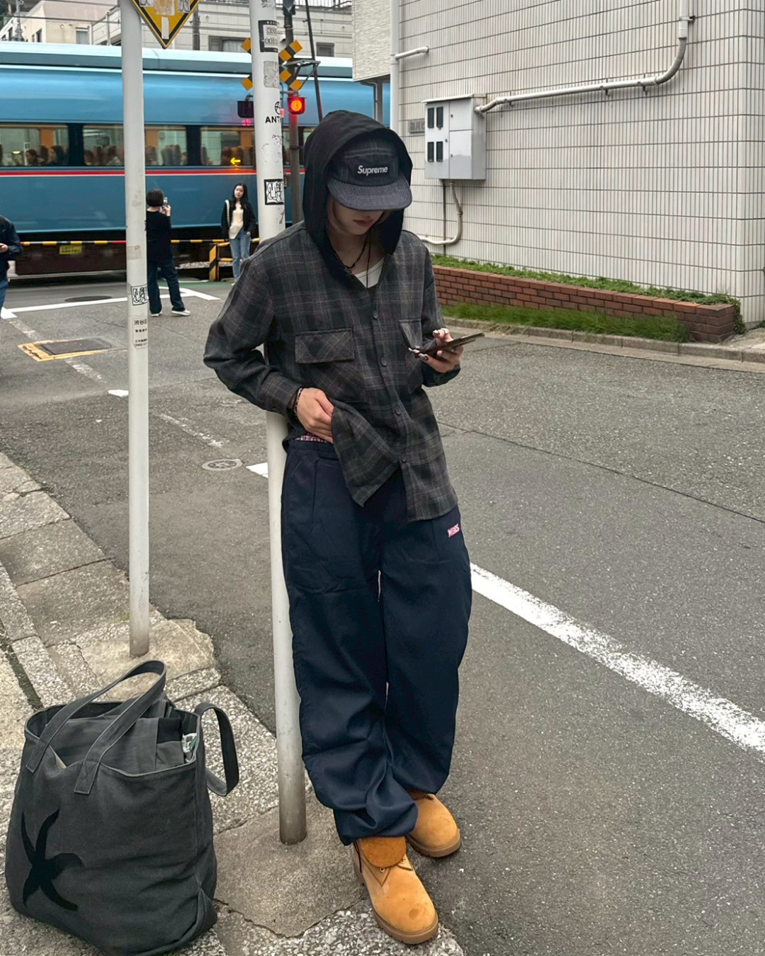 レイヤードナイロンパンツ KM1217